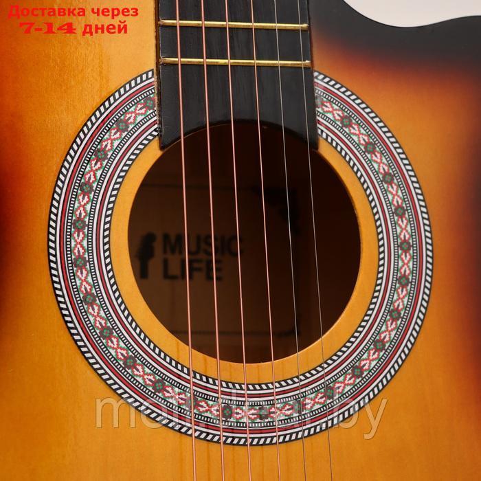 Набор гитариста Music Life ML-60A SB: гитара, чехол, струны, ремень, каподастр, тюнер - фото 5 - id-p226888878