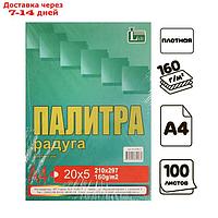 Бумага цветная А4 100л Палитра колор Интенсив 5 цветов 160г/м2