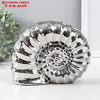 Сувенир керамика "Ракушка спираль" серебро 20,5х6х16 см