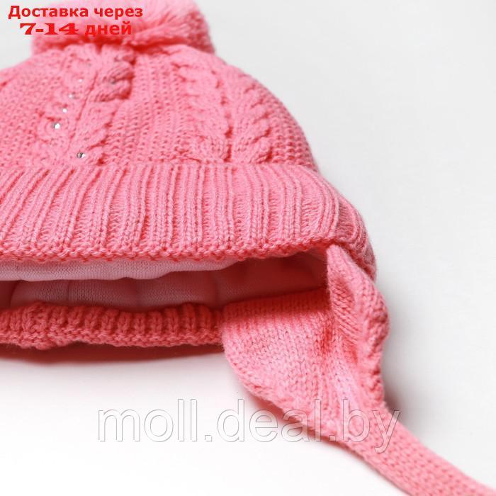 Шапка для девочки, цвет розовый, размер 44-46 - фото 2 - id-p227098800