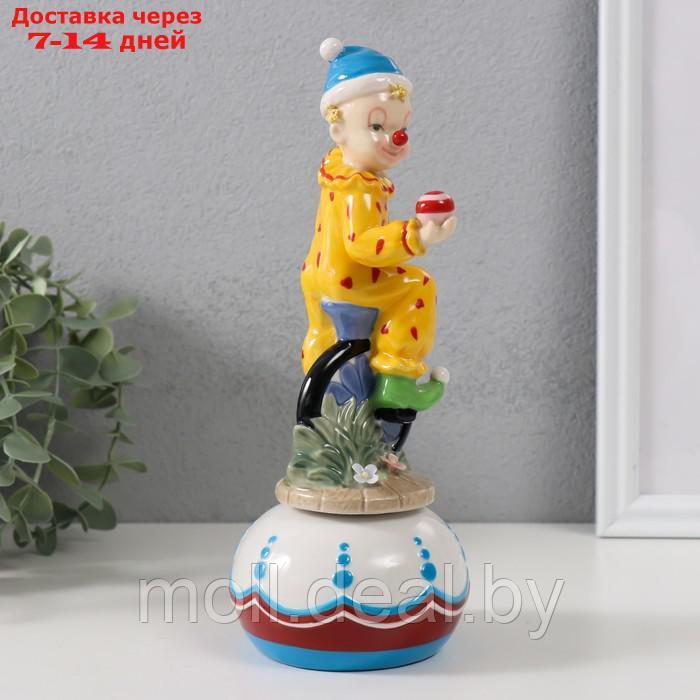 Сувенир керамика музыкальный "Клоун жонглирует сидя на колесе" 8,5х8,5х22 см - фото 2 - id-p227080177
