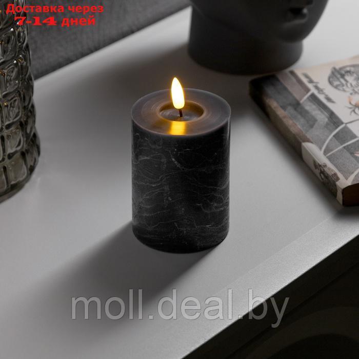 Светодиодная свеча серебристая, 7.5 × 12.5 × 7.5 см, воск, пластик, батарейки АААх2 (не в комплекте), свечение - фото 1 - id-p227088082