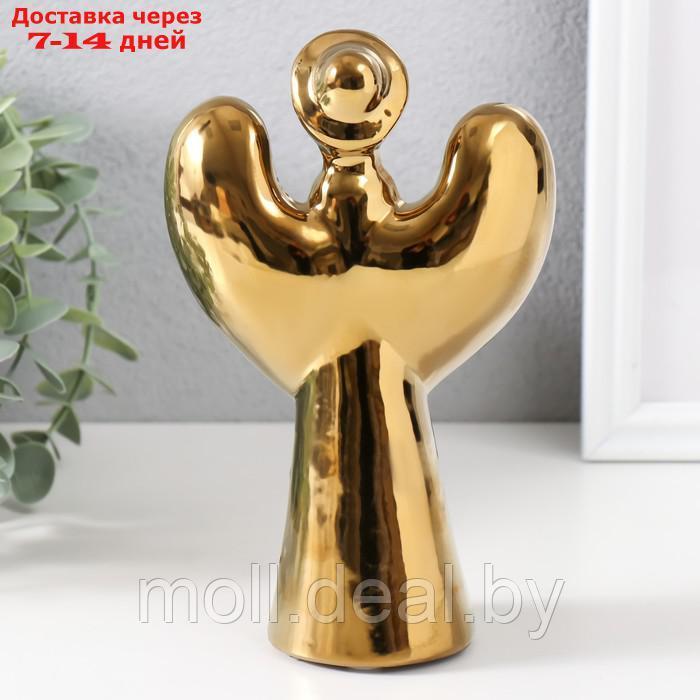 Подсвечник керамика на 1 свечу "Ангел с нимбом" d=4 см золото 11,5х10х18,5 см - фото 4 - id-p227081175