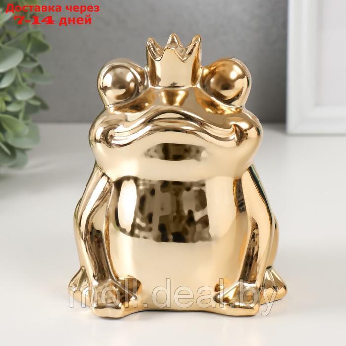Копилка керамика "Золотая лягушка в короне" 12х10,5х15 см - фото 1 - id-p227089104