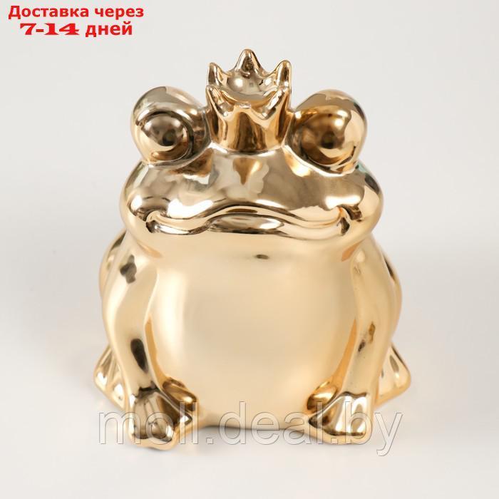 Копилка керамика "Золотая лягушка в короне" 12х10,5х15 см - фото 5 - id-p227089104