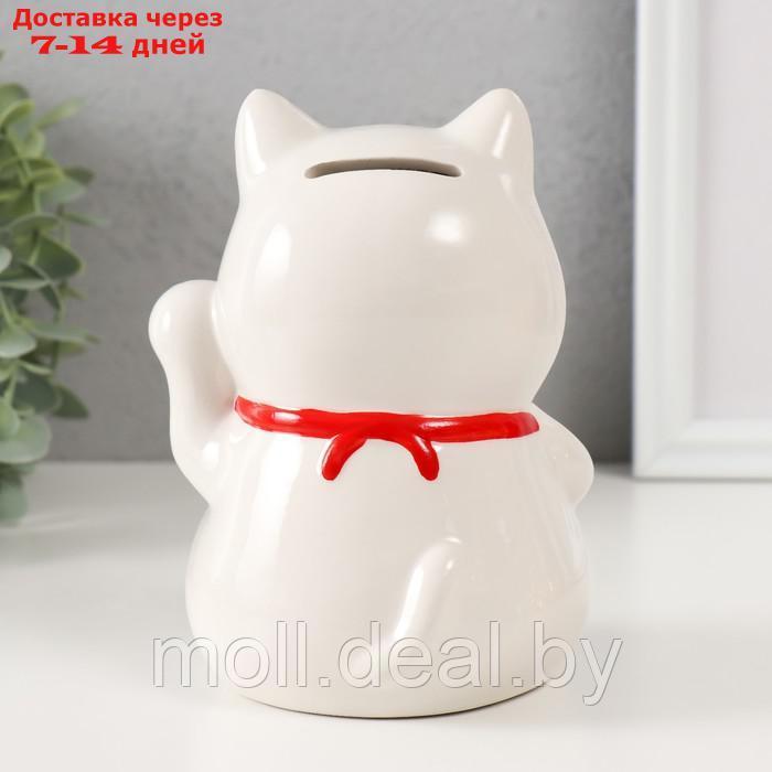 Копилка керамика "Белый кот Манэки-нэко" 10х10х14,5 см - фото 3 - id-p227089106