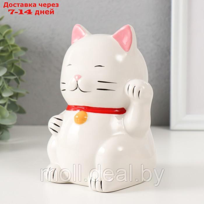 Копилка керамика "Белый кот Манэки-нэко" 10х10х14,5 см - фото 4 - id-p227089106