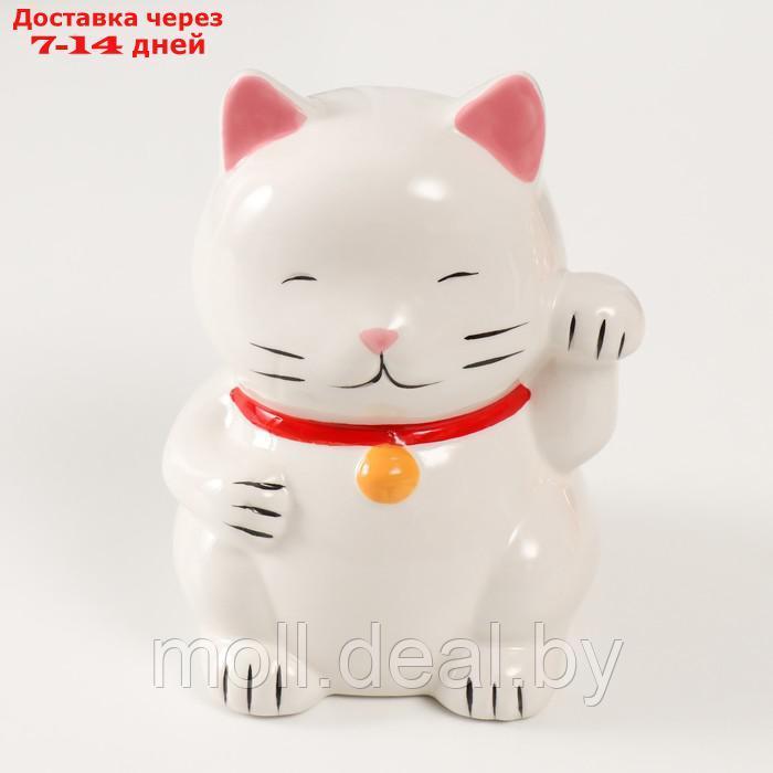 Копилка керамика "Белый кот Манэки-нэко" 10х10х14,5 см - фото 5 - id-p227089106