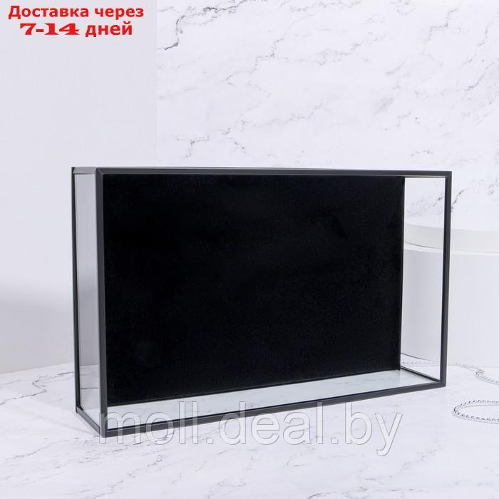 Органайзер для хранения "Square", 1 секция, стеклянный, 29 × 17,5 × 6,5 см, цвет прозрачный/чёрный - фото 4 - id-p227079190