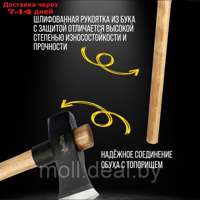 Колун-кувалда кованый ТУНДРА ПРОФИ, обратный всад, рукоятка из бука, с защитой, 2.7 кг - фото 4 - id-p227075205
