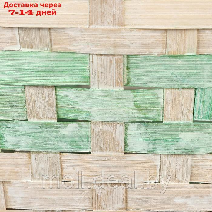 Корзина плетеная, D25 х 18 х 11/19 см, зелёная, бамбук - фото 5 - id-p227090064
