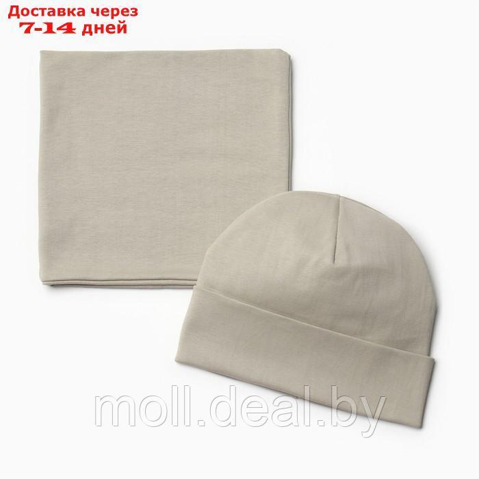 Комплект (шапка, снуд) для девочки А.7306, цвет оливковый, р. 50-52 - фото 1 - id-p227101381