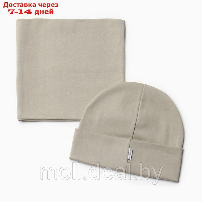 Комплект (шапка, снуд) для девочки А.7306, цвет оливковый, р. 50-52 - фото 3 - id-p227101381