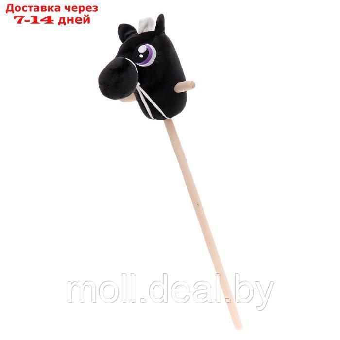 Мягкая игрушка "Конь-скакун", на палке, цвет чёрный