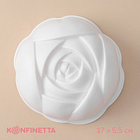 Форма для муссовых десертов и выпечки KONFINETTA «Роза», 17×5,5 см, цвет белый