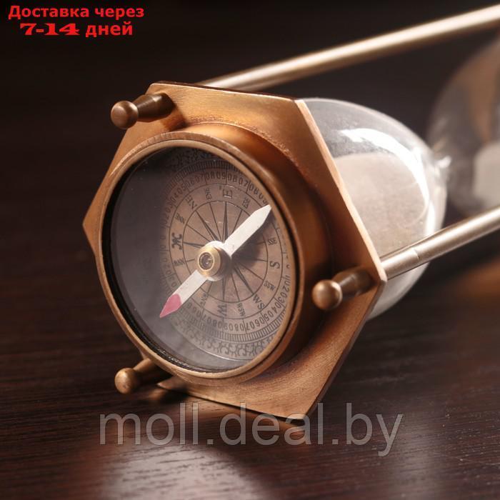Песочные часы "Часы и компас" (5 мин) алюминий 7х6,5х19 см - фото 3 - id-p227119270