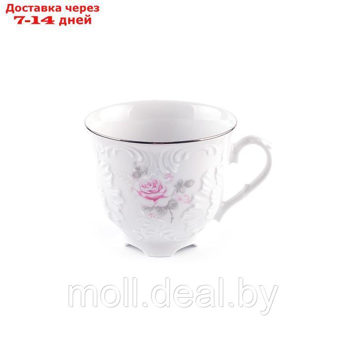 Чашка кофейная Cmielow Rococo "Бледные розы, отводка платина", 170 мл