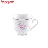 Чашка кофейная Cmielow Rococo "Бледные розы, отводка платина", 170 мл