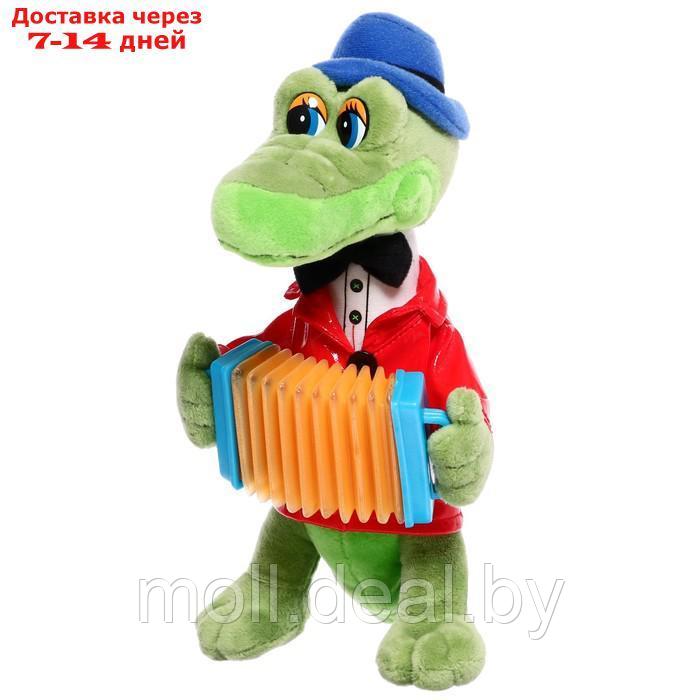 Мягкая игрушка "Крокодил Гена с аккордеоном", 21 см, звук - фото 1 - id-p227094178