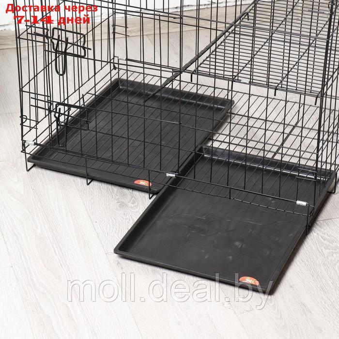 Клетка для собак и кошек, двухярусная 70 х 50 х 60 см, чёрная - фото 2 - id-p227101405