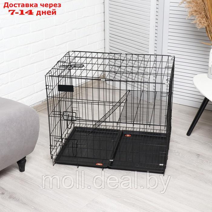 Клетка для собак и кошек, двухярусная 70 х 50 х 60 см, чёрная - фото 5 - id-p227101405