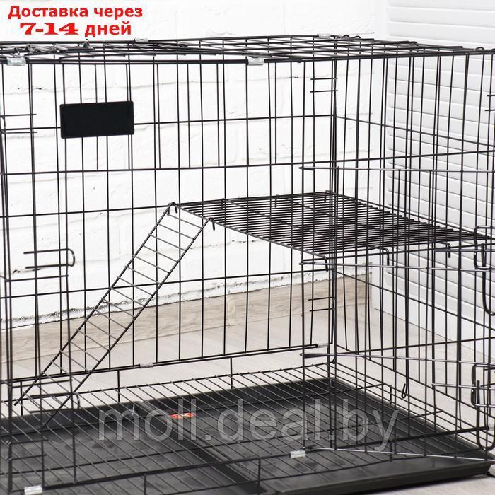 Клетка для собак и кошек, двухярусная 70 х 50 х 60 см, чёрная - фото 10 - id-p227101405