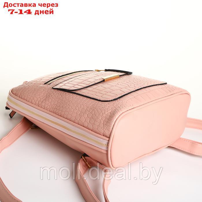 Рюкзак городской на молнии, цвет розовый - фото 3 - id-p226886945