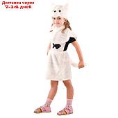 Карнавальный костюм "Кошка" цвет белый, мех, рост 110 см, размер 28