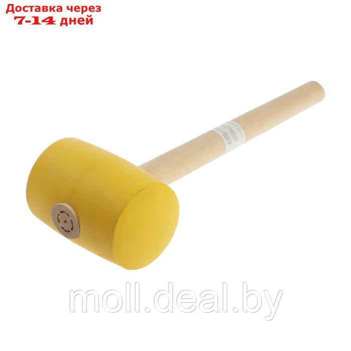 Киянка ЛОМ, деревянная рукоятка, желтая резина, 90 мм, 1200 г - фото 1 - id-p226889918