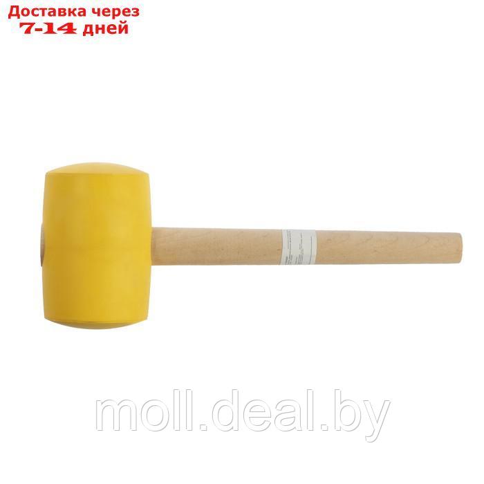Киянка ЛОМ, деревянная рукоятка, желтая резина, 90 мм, 1200 г - фото 2 - id-p226889918
