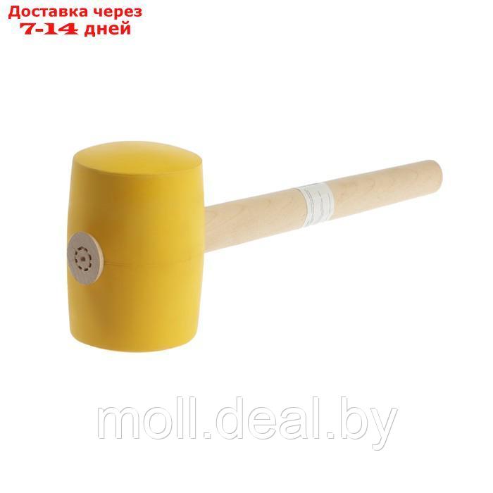 Киянка ЛОМ, деревянная рукоятка, желтая резина, 90 мм, 1200 г - фото 3 - id-p226889918