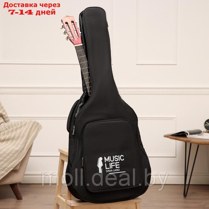 Чехол для гитары Music Life, премиум, черный, 105 х 43 х 14 см - фото 1 - id-p226888923