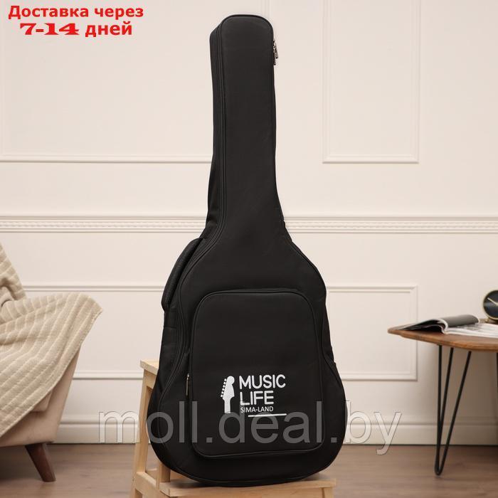 Чехол для гитары Music Life, премиум, черный, 105 х 43 х 14 см - фото 2 - id-p226888923