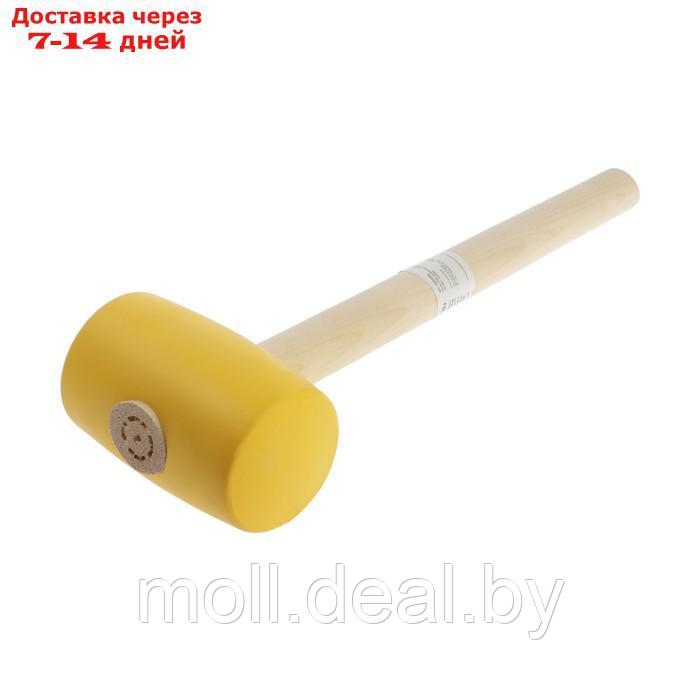 Киянка ЛОМ, деревянная рукоятка, желтая резина, 75 мм, 900 г - фото 1 - id-p226889927