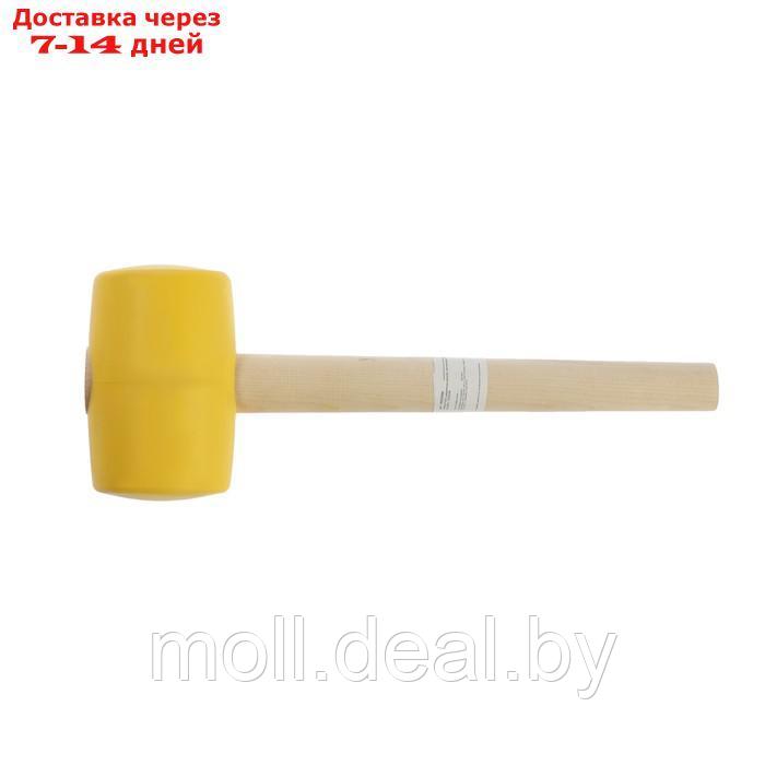 Киянка ЛОМ, деревянная рукоятка, желтая резина, 75 мм, 900 г - фото 2 - id-p226889927