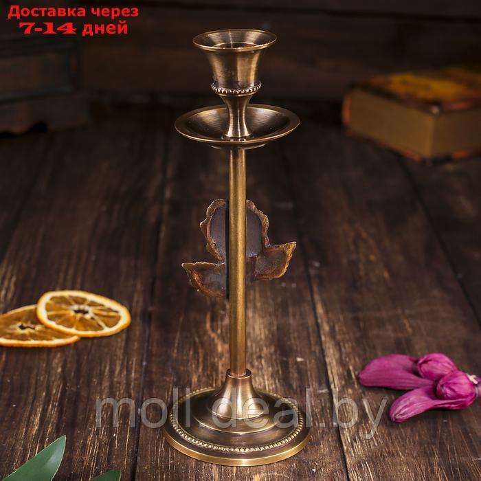 Подсвечник на 1 свечу "Роза" антик, латунь, 19 см - фото 3 - id-p227119294