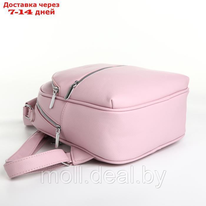 Рюкзак женский на молнии, цвет розовый - фото 3 - id-p226886955