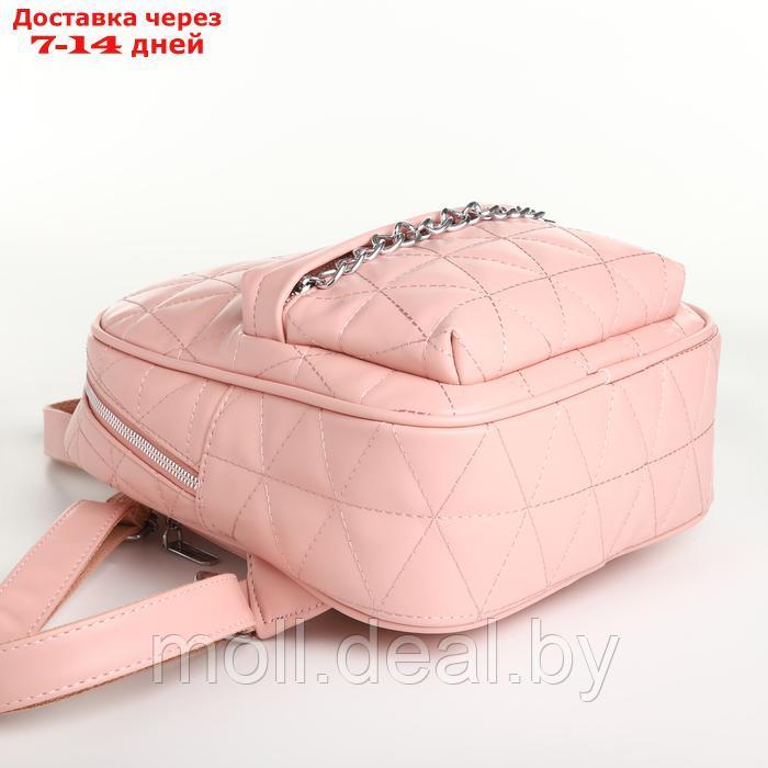 Рюкзак женский на молнии, цвет розовый - фото 3 - id-p226886958