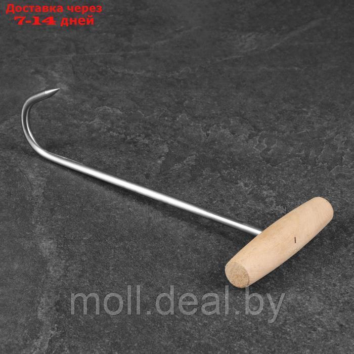 Обвалочный крюк для мяса, 30см, с деревянной ручкой - фото 2 - id-p227075246