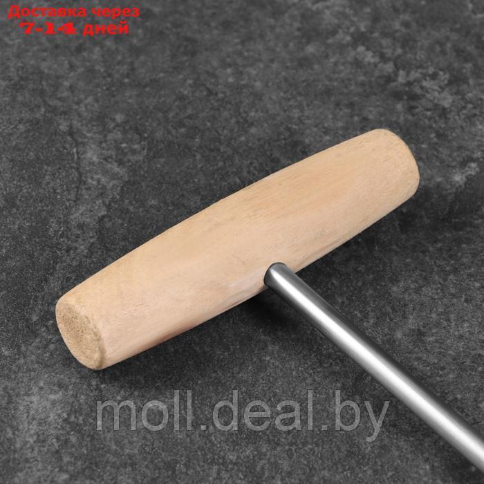 Обвалочный крюк для мяса, 30см, с деревянной ручкой - фото 4 - id-p227075246