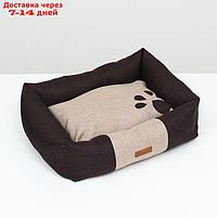 Лежанка со съемной подушкой "Лапа", рогожка, 50 х 40 х 15 см