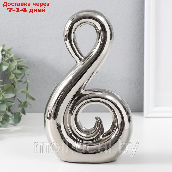 Сувенир керамика "Абстракция. Лебедь" серебро 14,5х5,5х25 см
