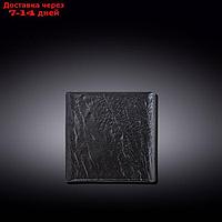 Тарелка квадратная Wilmax England Slate Stone, размер 13х13 см, цвет чёрный сланец