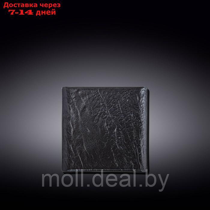 Тарелка квадратная Wilmax England Slate Stone, размер 13х13 см, цвет чёрный сланец - фото 1 - id-p227077238