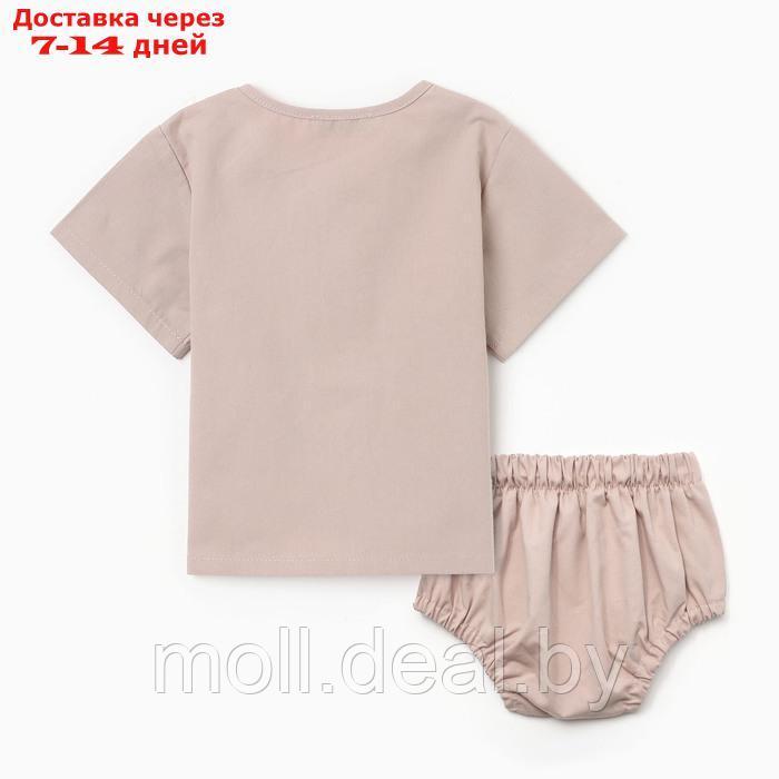 Комплект детский (футболка и шорты) MINAKU, цвет бежевый, рост 62-68 см - фото 7 - id-p227085219