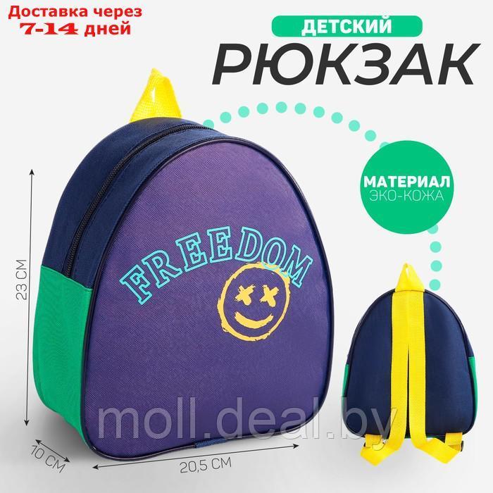 Рюкзак детский "Freedom", 23*20,5 см, отдел на молнии, цвет синий - фото 1 - id-p227092179