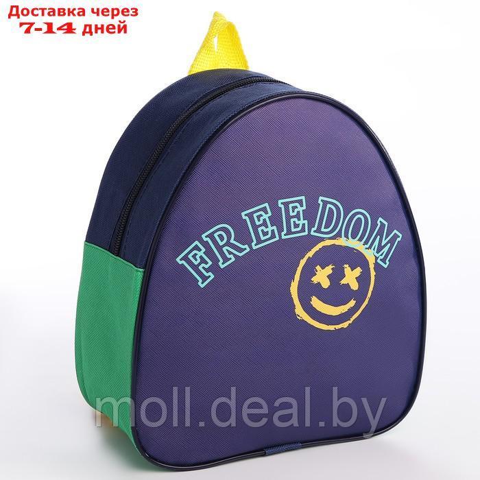 Рюкзак детский "Freedom", 23*20,5 см, отдел на молнии, цвет синий - фото 2 - id-p227092179