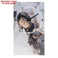 Часы-картина настенные, серия: Интерьер, "Мрамор", плавный ход, 35 х 60 см