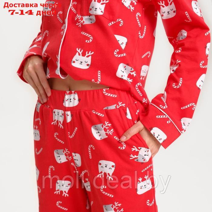 Пижама новогодняя женская (рубашка и брюки) KAFTAN Cats, размер 52-54 - фото 5 - id-p227119578