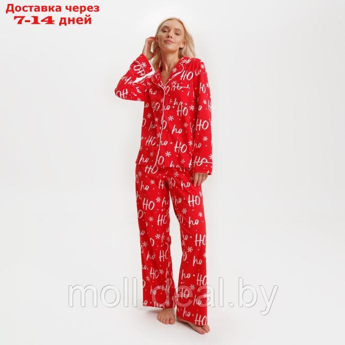 Пижама новогодняя женская (рубашка и брюки) KAFTAN ХоХо, размер 44-46 - фото 1 - id-p227119581